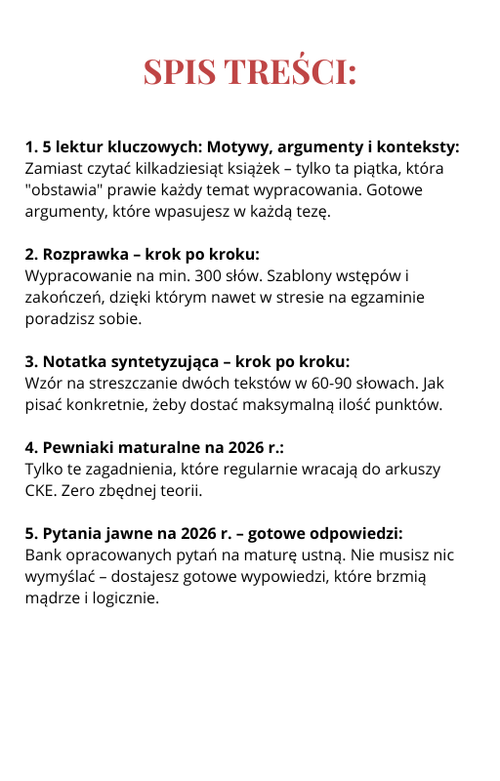 Matura w Pigułce: Polski 2026